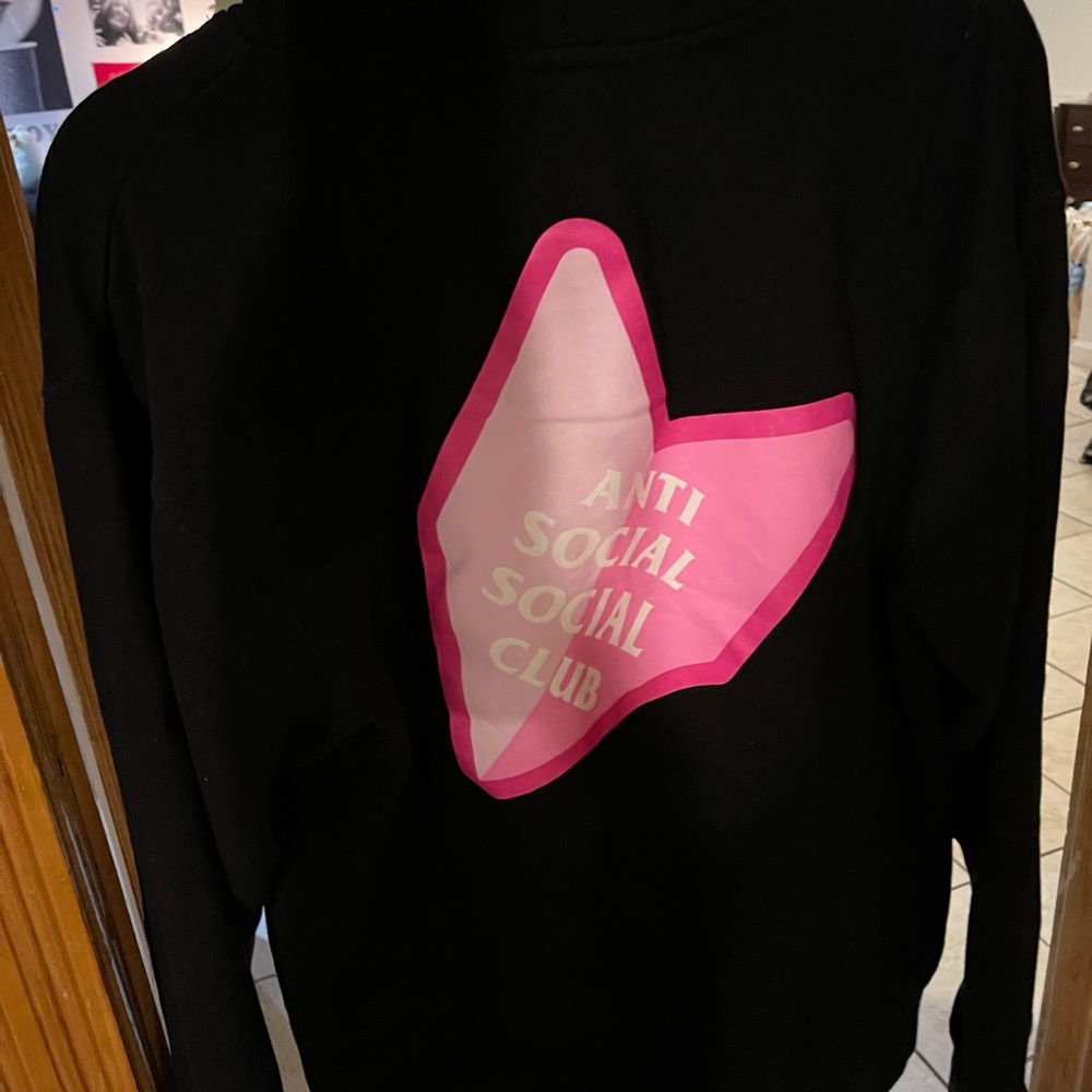 Anti Social Social Club black and pink sweatshirt
